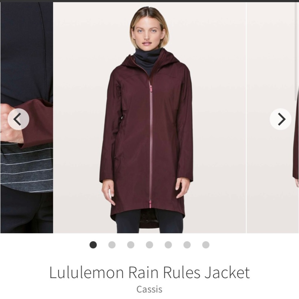 New Condition Lululemon Rain Rules Jacket In Rare Cassis colour, Size 4